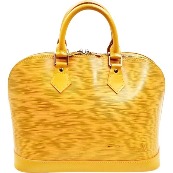 (L5) Authentic Louis Vuitton Satchel Bag Alma Yellow Epi Leather Luxury Vintage - Picture 1 of 9
